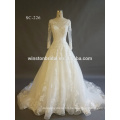 High end china factory wedding dresses plus size long sleeve